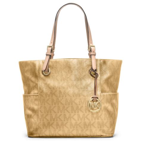 michael kors gold barrel bag|Michael Kors gold tote bag.